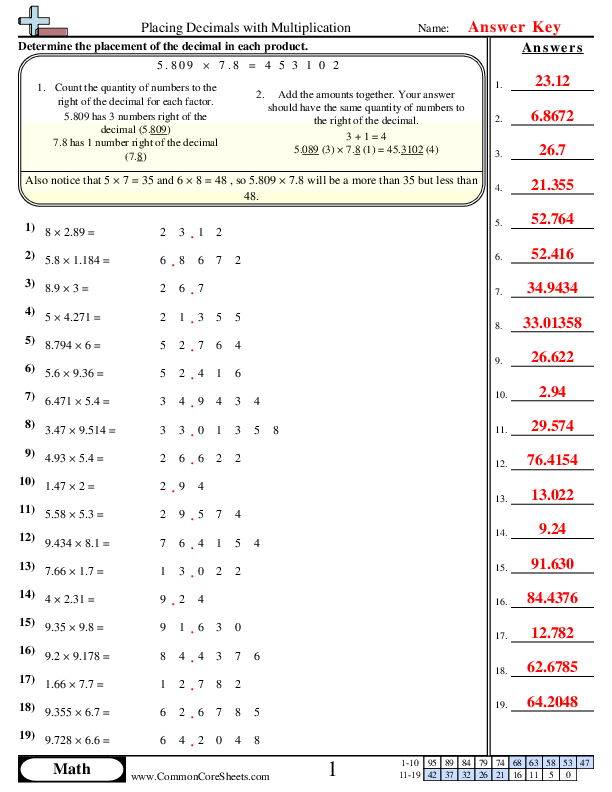  - placing-decimals worksheet