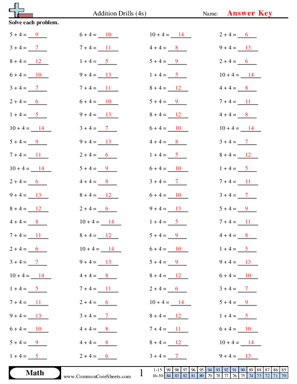  - 4s-horizontal worksheet