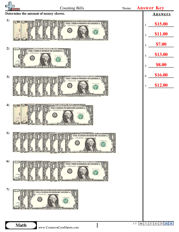  - counting-bills worksheet