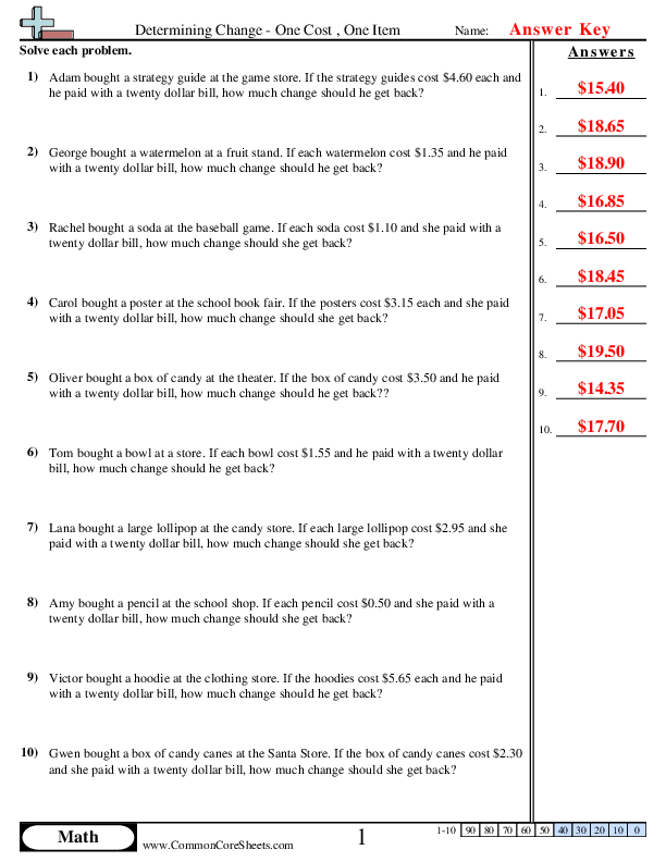  - one-item-one-cost worksheet