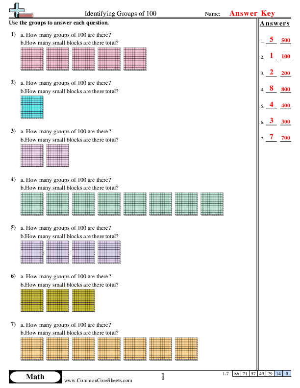  - identifying-groups-of-100 worksheet